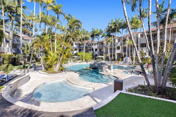 A heated pool