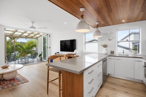 Fridge, oven, stovetop, dishwasher