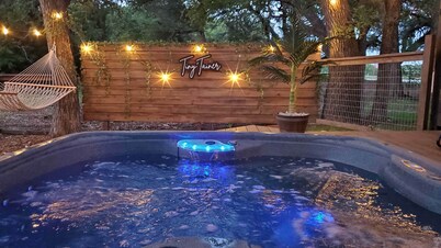 The Tiny 'Tainer | Tiny Shipping Container with HOT TUB