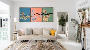 Smart TV, fireplace, video games, table football