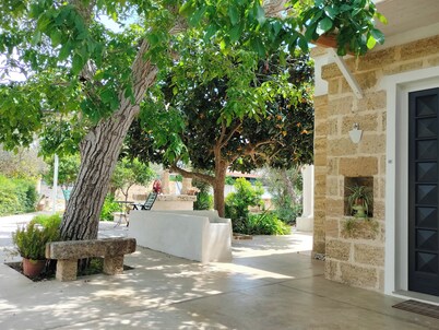 Italy Apulia Salento, Lecce, Ancient villa countryside, swimming pool relaxation
