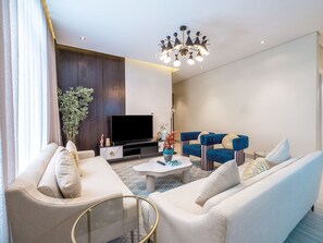 Apartment, 3 Bedrooms | Living area | 55-inch LCD TV with digital channels, TV - Mabaat - Hittin - 519 (Riyadh)