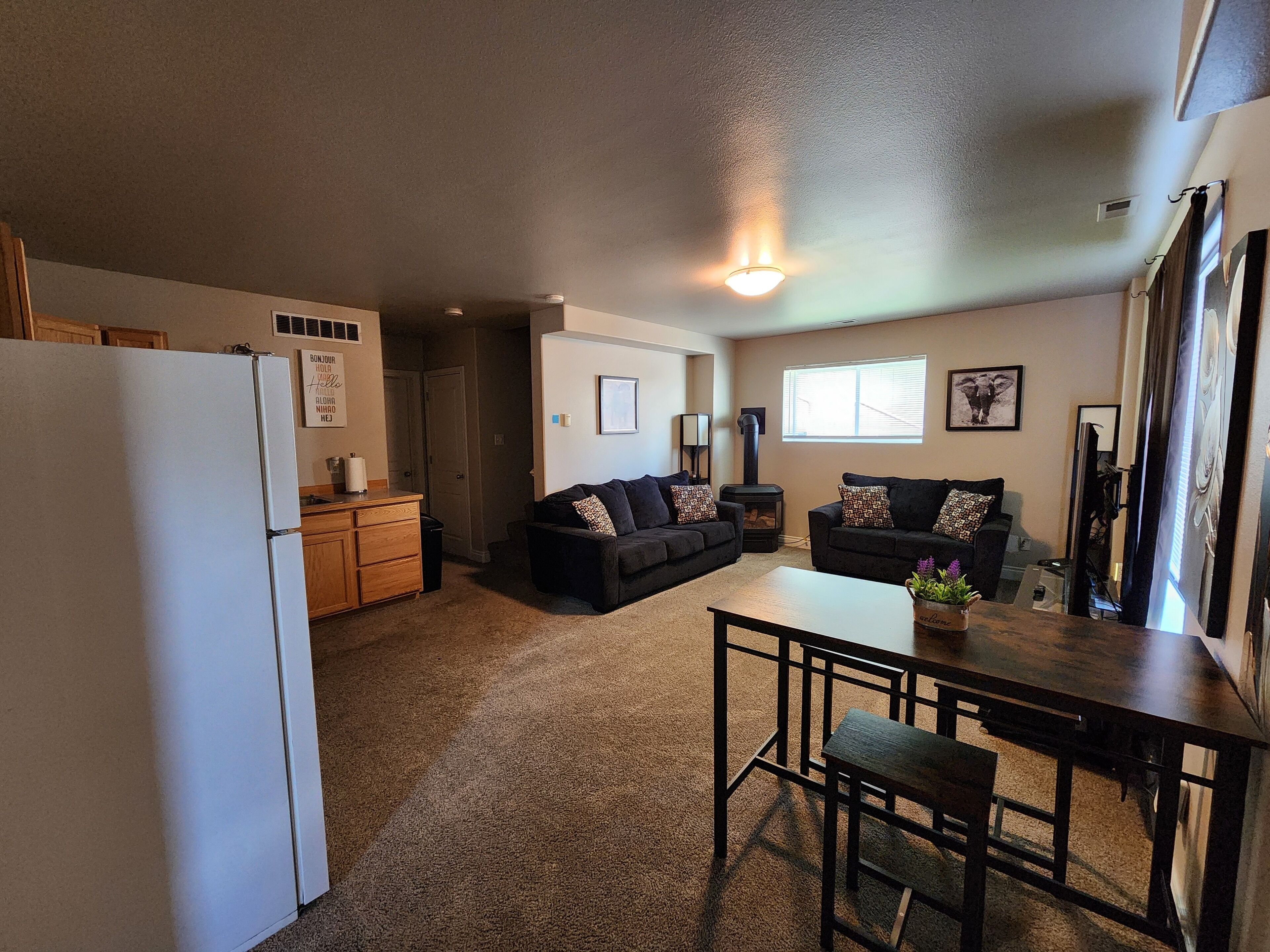 Smart TV, fireplace
