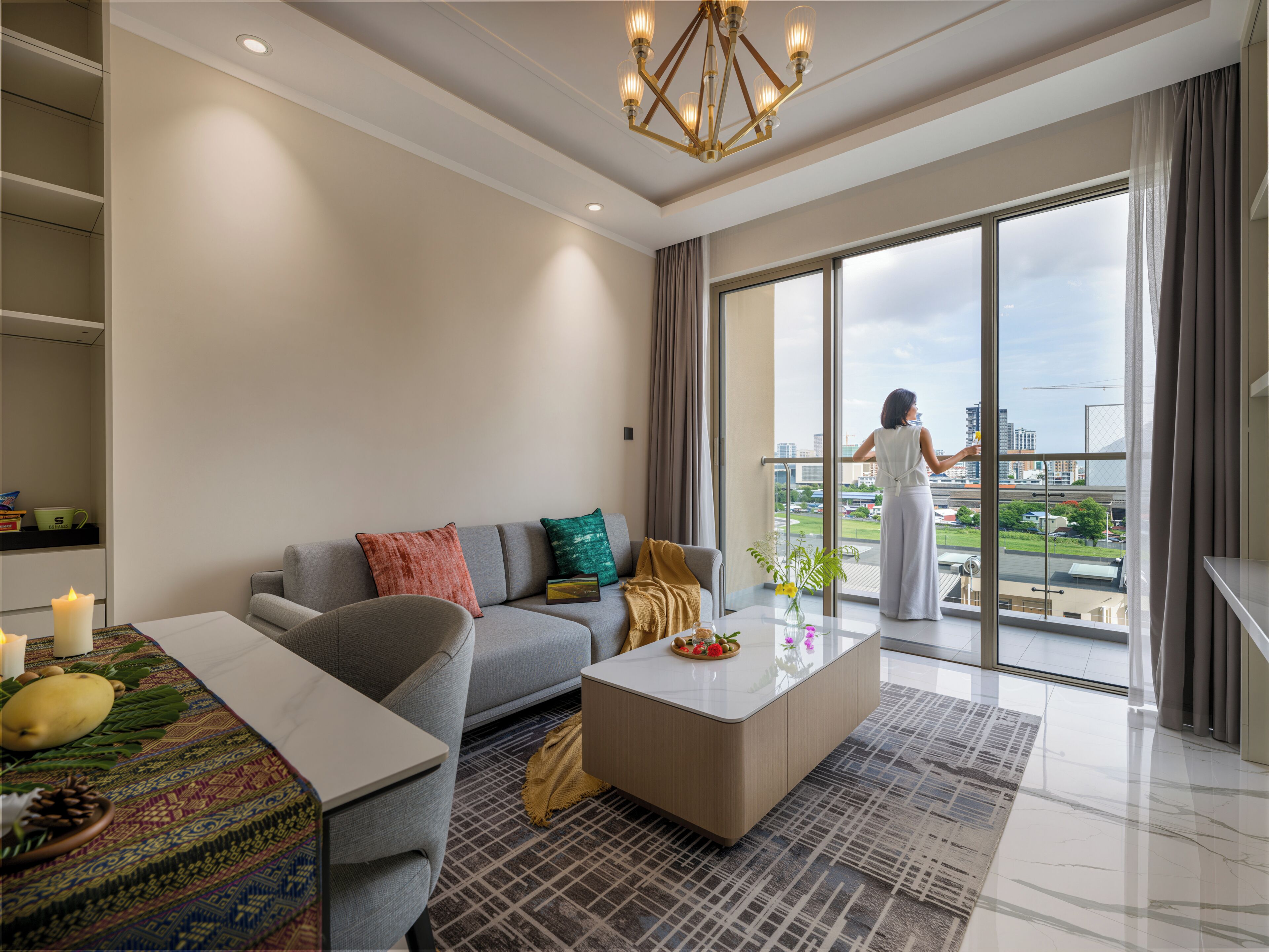 Superior Spacious One- Bedroom Suite with Kitchen | Living area | 65-inch LED TV with digital channels