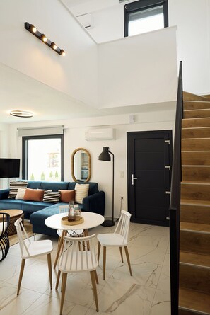 Villa, 2 Bedrooms, Sea View, Garden Area | Living area | 40-inch Smart TV with cable channels, TV