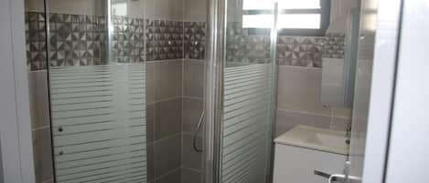 Hair dryer, towels, toilet paper