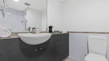 Hair dryer, towels