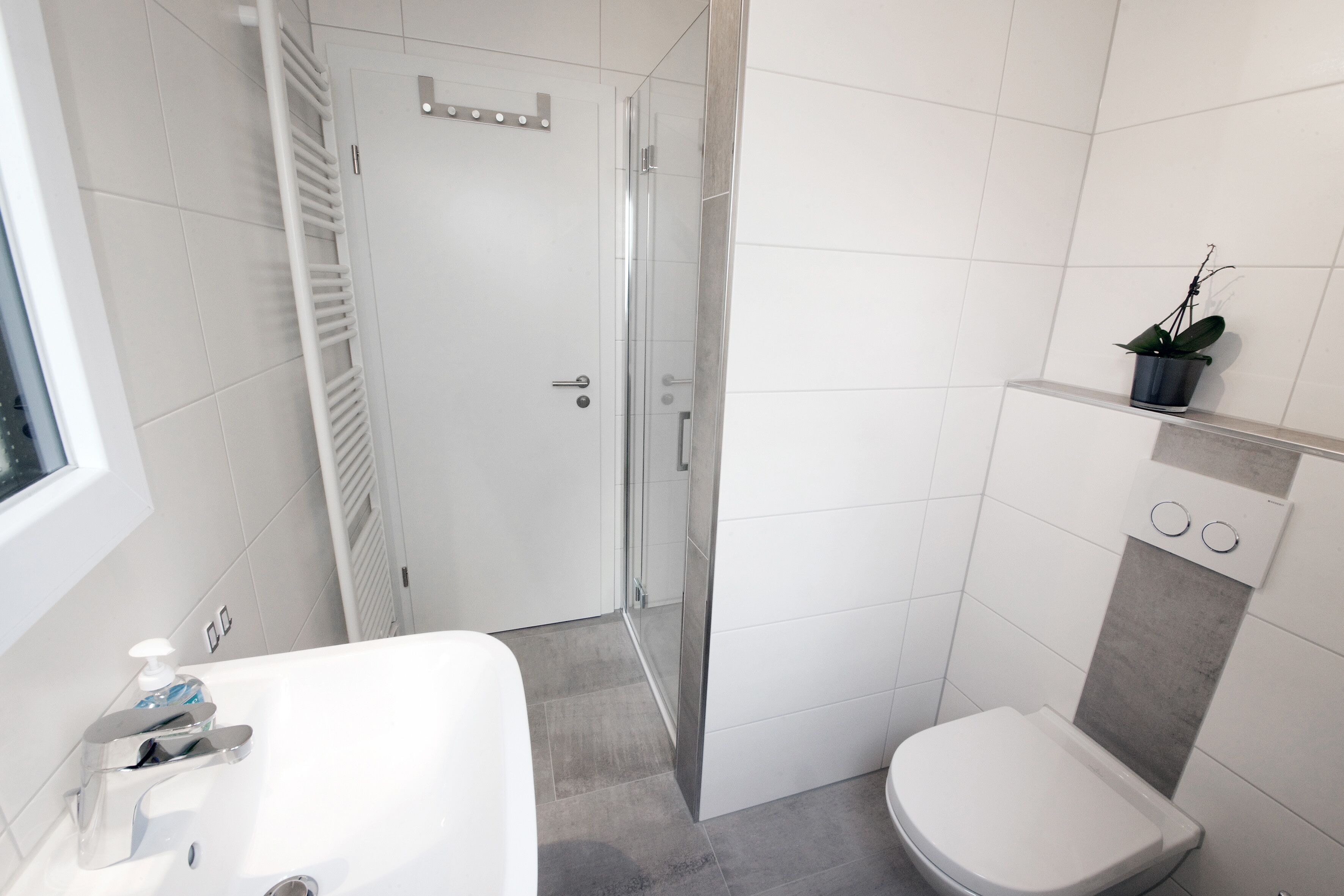 Dusche, Haartrockner, Handtücher