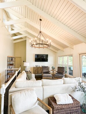 Smart TV, foosball, books