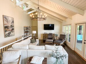 Smart TV, foosball, books