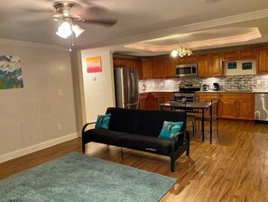 TV, books - 2 bedroom/2 bathroom Basement Apartment (Lawrenceville)