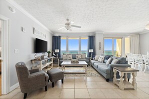Smart TV, offices - Gulf-Front Condo at Gulf Crest | Sleeps 8 | Pools & Gulf Views (Panama City Beach)