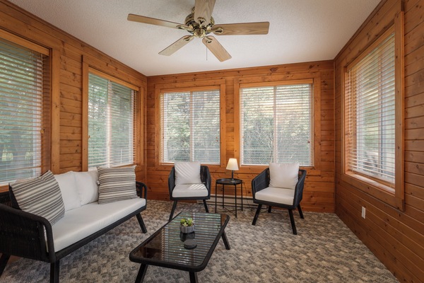 Smart TV, chimenea, reproductor de DVD, libros