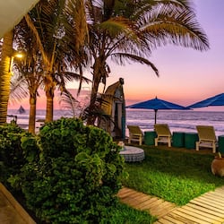 Private beach, white sand, sun-loungers, beach umbrellas