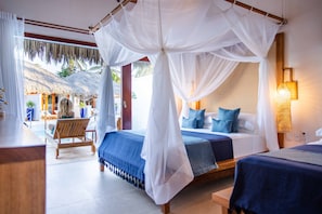 Triple Balcony Pool | 1 soverom, sengetøy i egyptisk bomull og sengetøy av topp kvalitet