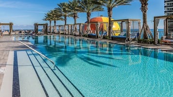 2 outdoor pools, free cabanas, pool umbrellas