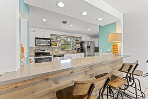 Fridge, microwave, oven, stovetop - Cocoa Beach Oasis — Private Fenced Backyard & Sparkling Pool!  🌊🏝️ (Cocoa Beach)