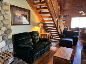 TV, DVD player, video library