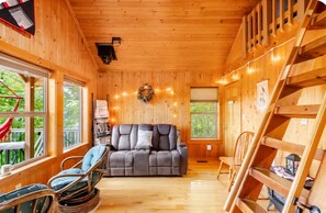 Smart TV, fireplace, DVD player