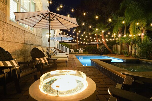 A heated pool - Luxury Coastal Escape: 6BR East beach Estate w/ Pool & Shuffleboard (Saint Simons Island)