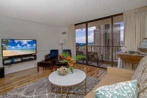 TV - 26th-Floor Condo | Pool, Gym, Walk to Beach (Honolulu)