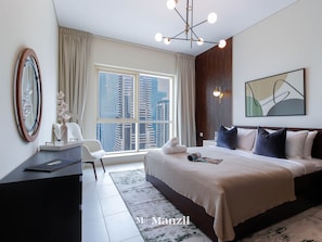 Luxury-Apartment | 2 Schlafzimmer, Zimmersafe, Bügeleisen/Bügelbrett, kostenloses WLAN