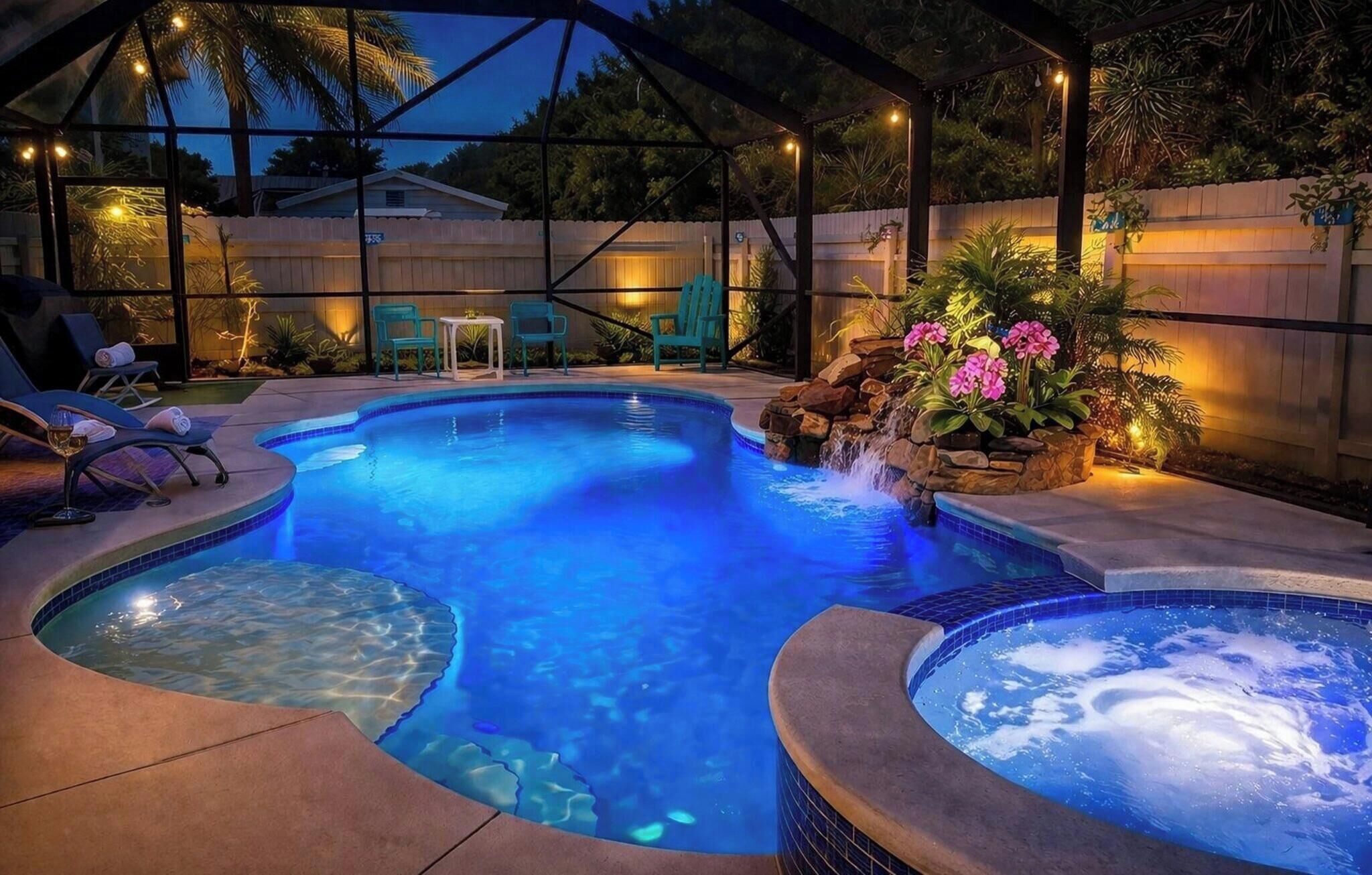 Outdoor pool, a heated pool