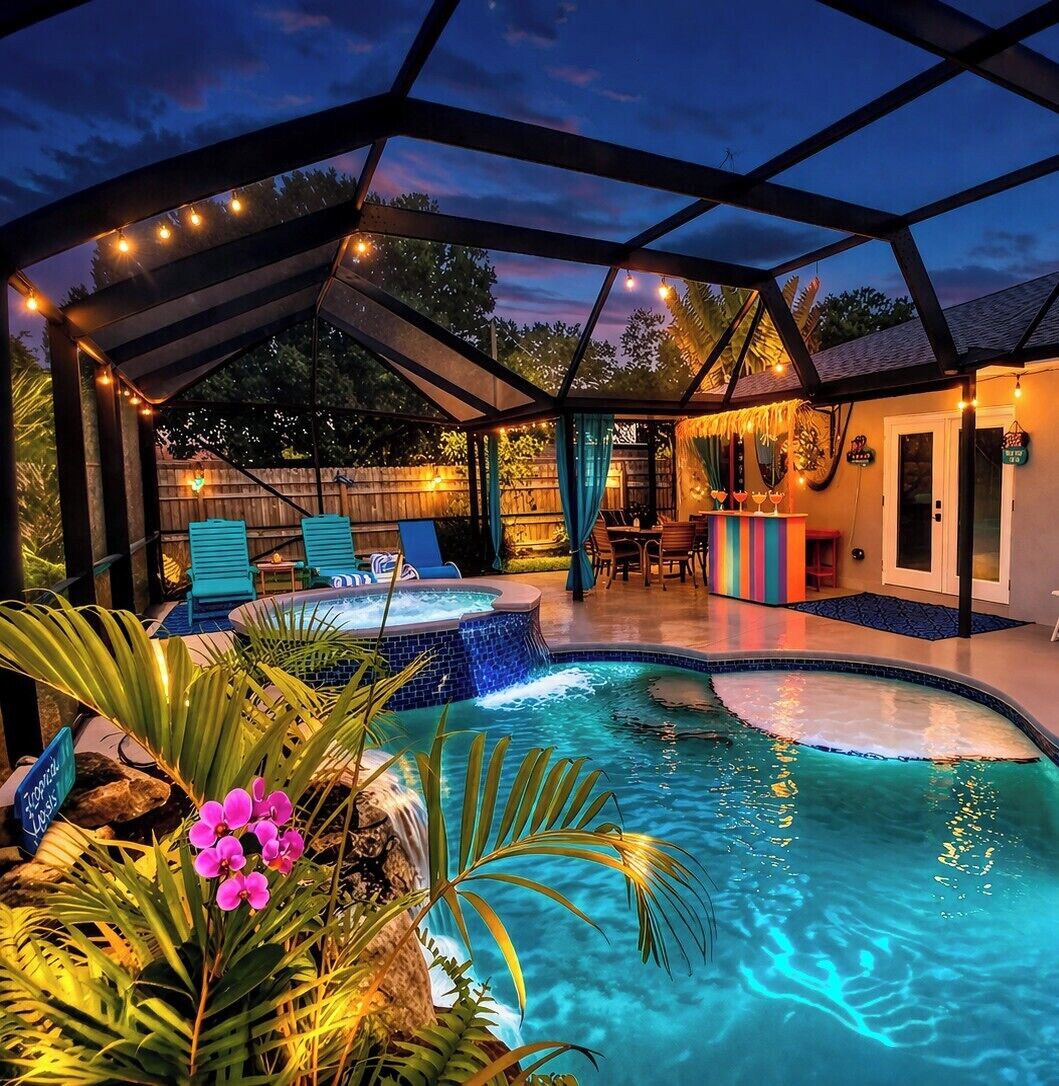 Piscine extérieure, piscine chauffée
