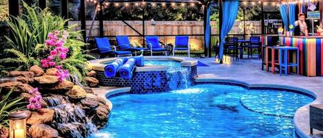 Outdoor pool, a heated pool