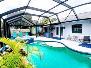 Outdoor pool, a heated pool