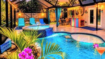 Piscine extérieure, piscine chauffée
