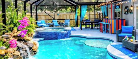 Piscine extérieure, piscine chauffée