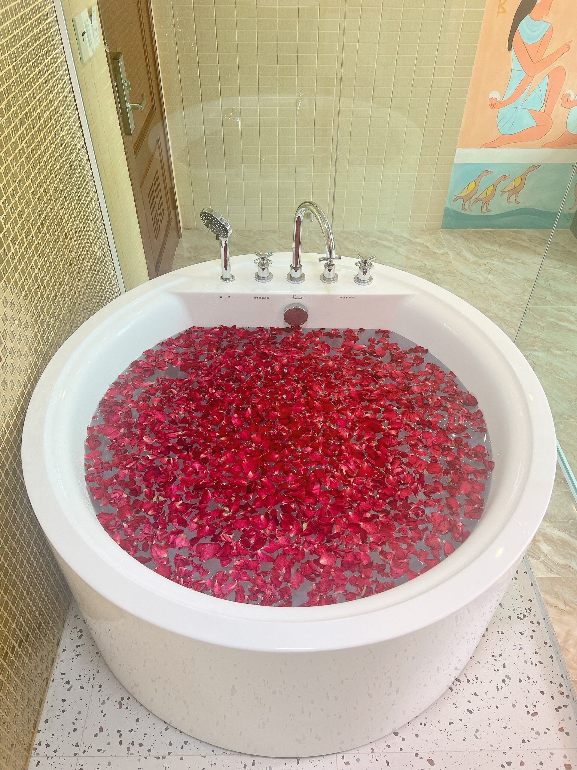 Design tweepersoonskamer | Badkamer | Een aparte badkuip en douche, een hydromassagedouche