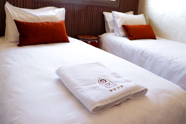 Premium bedding, free WiFi, bed sheets