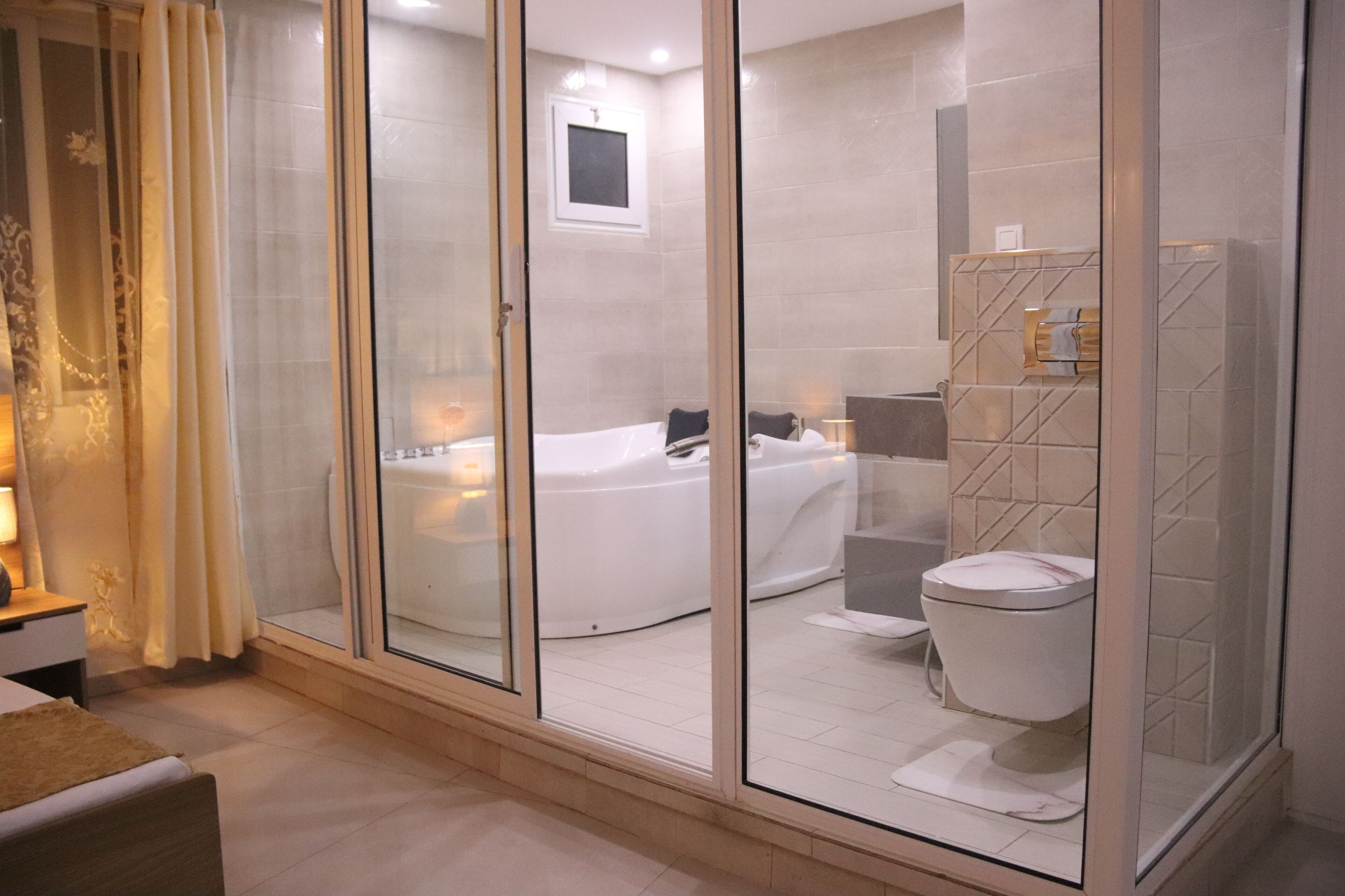 Panoramic Suite, Jetted Tub, Sea View | Bathroom amenities | Bidet, towels, soap, toilet paper