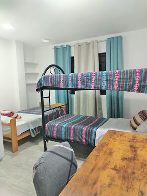 Basic Triple Room | Bathroom | Shower, heated floors (bathroom), towels, toilet paper - Chakana Family Home (Callao)