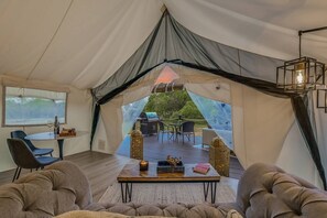 TV, stereo - Hill Country River Yurt, Hot Tub,Kayaks, Movie Projector, Outside Projector (Marble Falls)