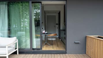 Monolocale Superior, terrazzo | Biancheria da letto di alta qualità, con stile personalizzato
