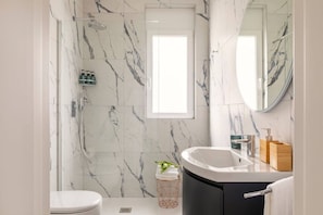 Hair dryer, soap, shampoo
