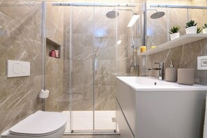 Hair dryer, soap, shampoo