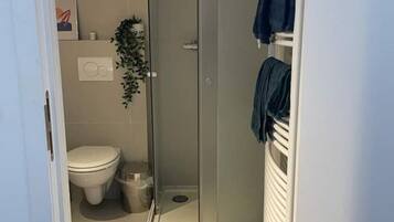 Sèche-cheveux, serviettes fournies, savon, papier toilette