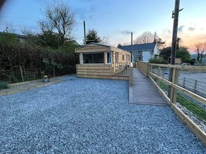 Terrace/patio - Dog/Pet Friendly Fenced Garden at Rural Farm but Central Location to all Coasts (Gellywen)