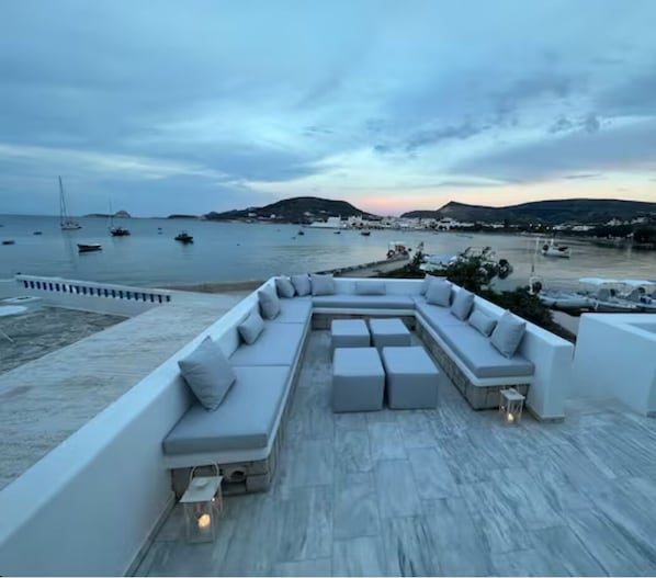 Premium-lejlighed - havudsigt | Terrasse/gårdhave