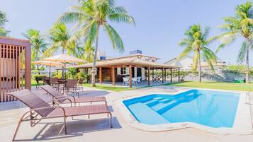 Chalet | Pool | Outdoor pool, pool umbrellas, pool loungers