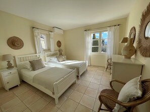 3 bedrooms, desk, iron/ironing board, travel cot