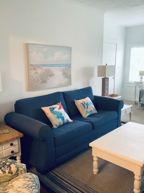 Smart TV, chimenea y libros 