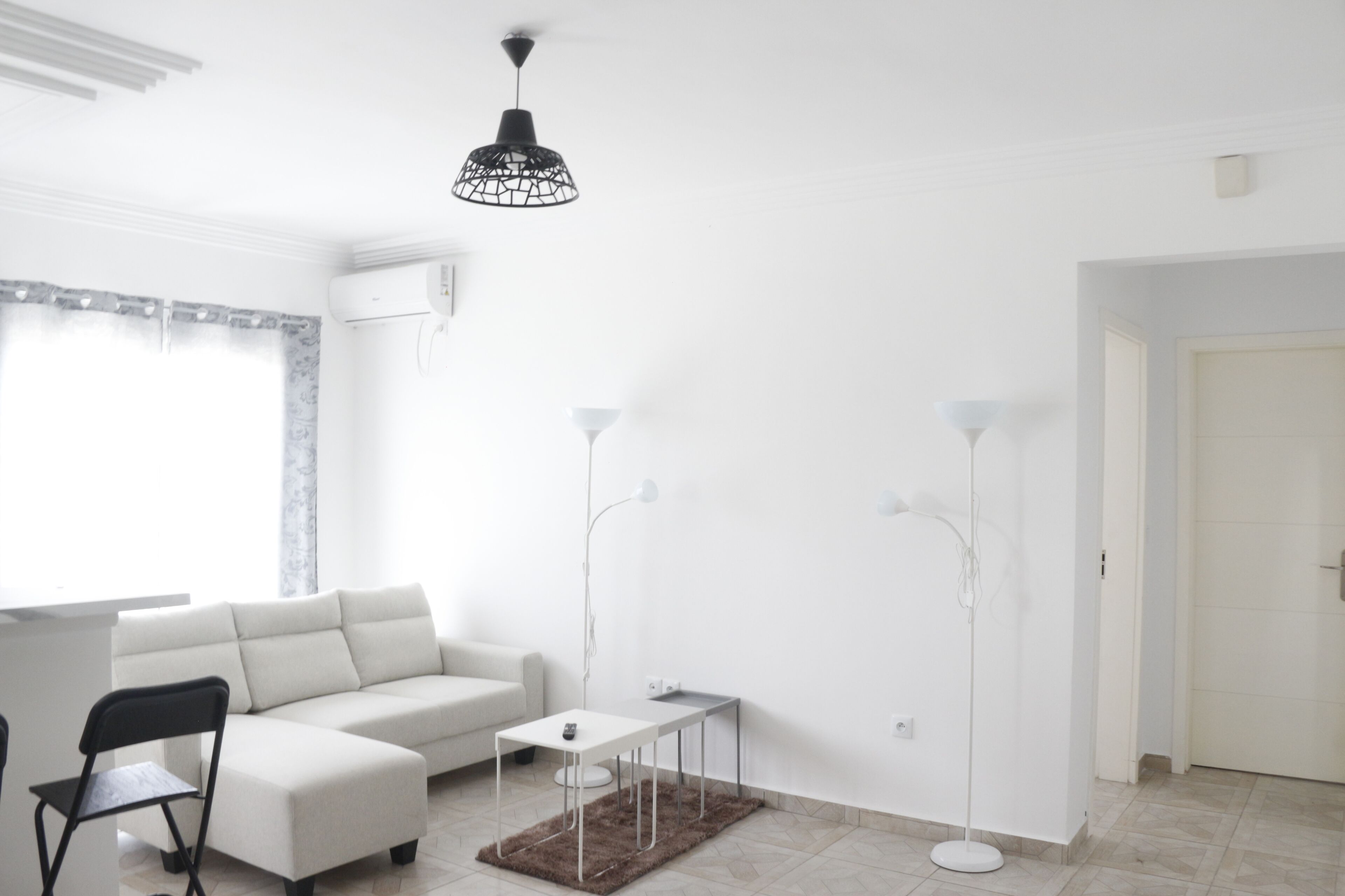 apartment | living area | 43-inch smart tv with satellite channels