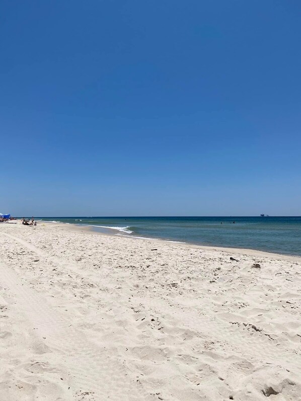 Beach nearby, sun-loungers