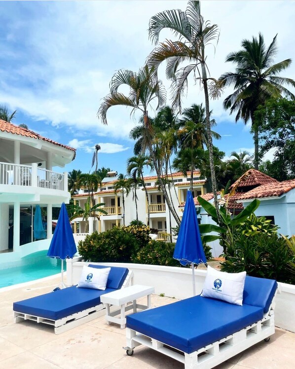 Pool - Budget private rooms with ensuite bathroom in Palms Lounge Cabarete (Cabarete)