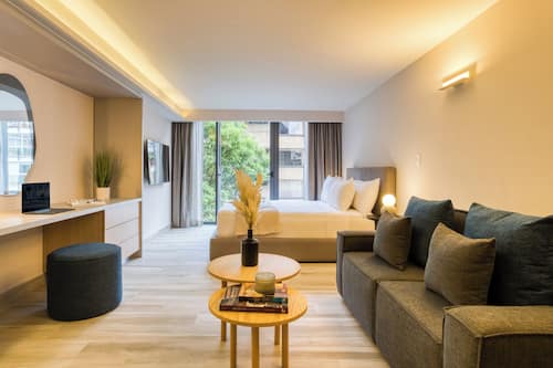 Classic Studio | Living area | 50-inch Smart TV with digital channels, TV, Netflix